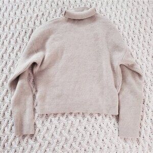 RETROD Beige Knit Mock Sweater